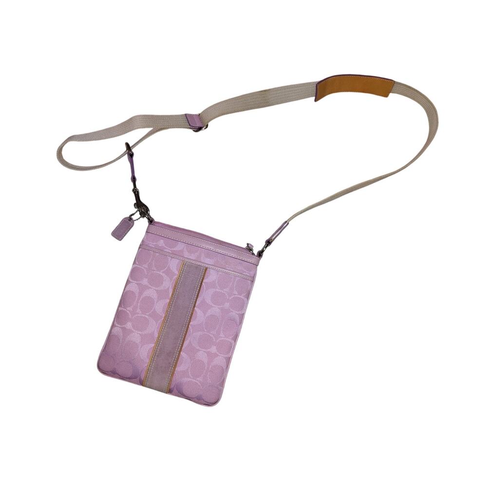 Unused Canvass & Suede Coach Crossbody in Pink